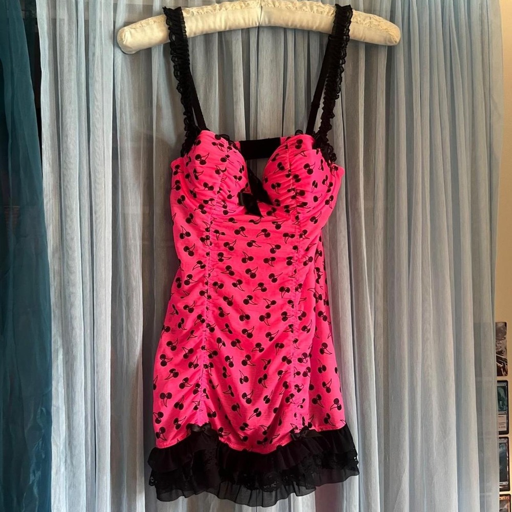 Cherry Print La Senza Babydoll Corset Top